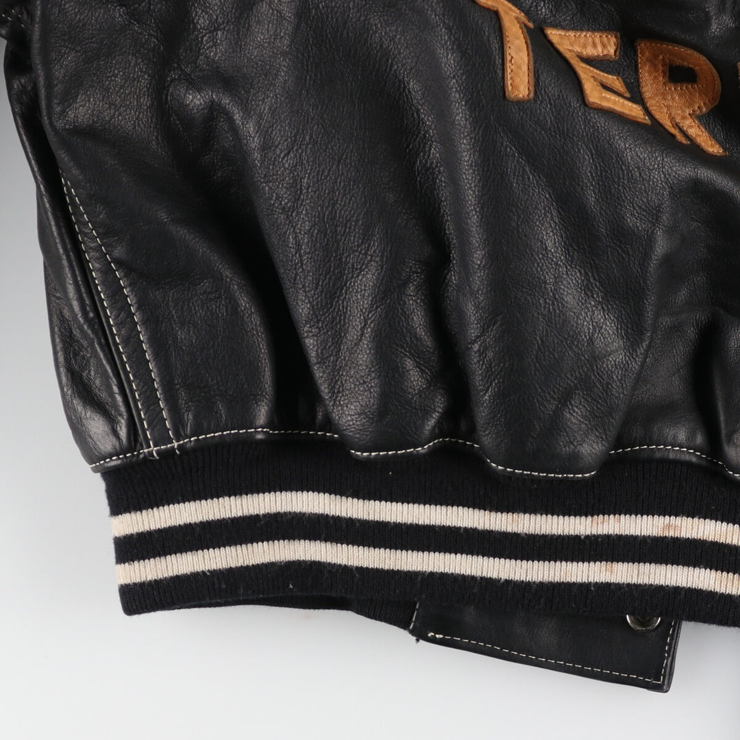 TOUT TERRAIN All Leather Varsity Jacket Made in Spain Men's XL /evb004263
