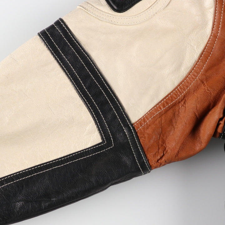 TOUT TERRAIN All Leather Varsity Jacket Made in Spain Men's XL /evb004263