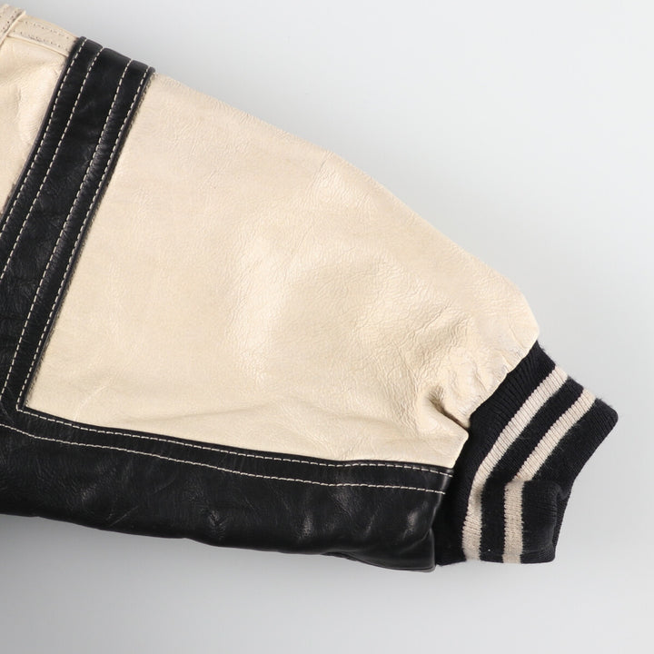 TOUT TERRAIN All Leather Varsity Jacket Made in Spain Men's XL /evb004263