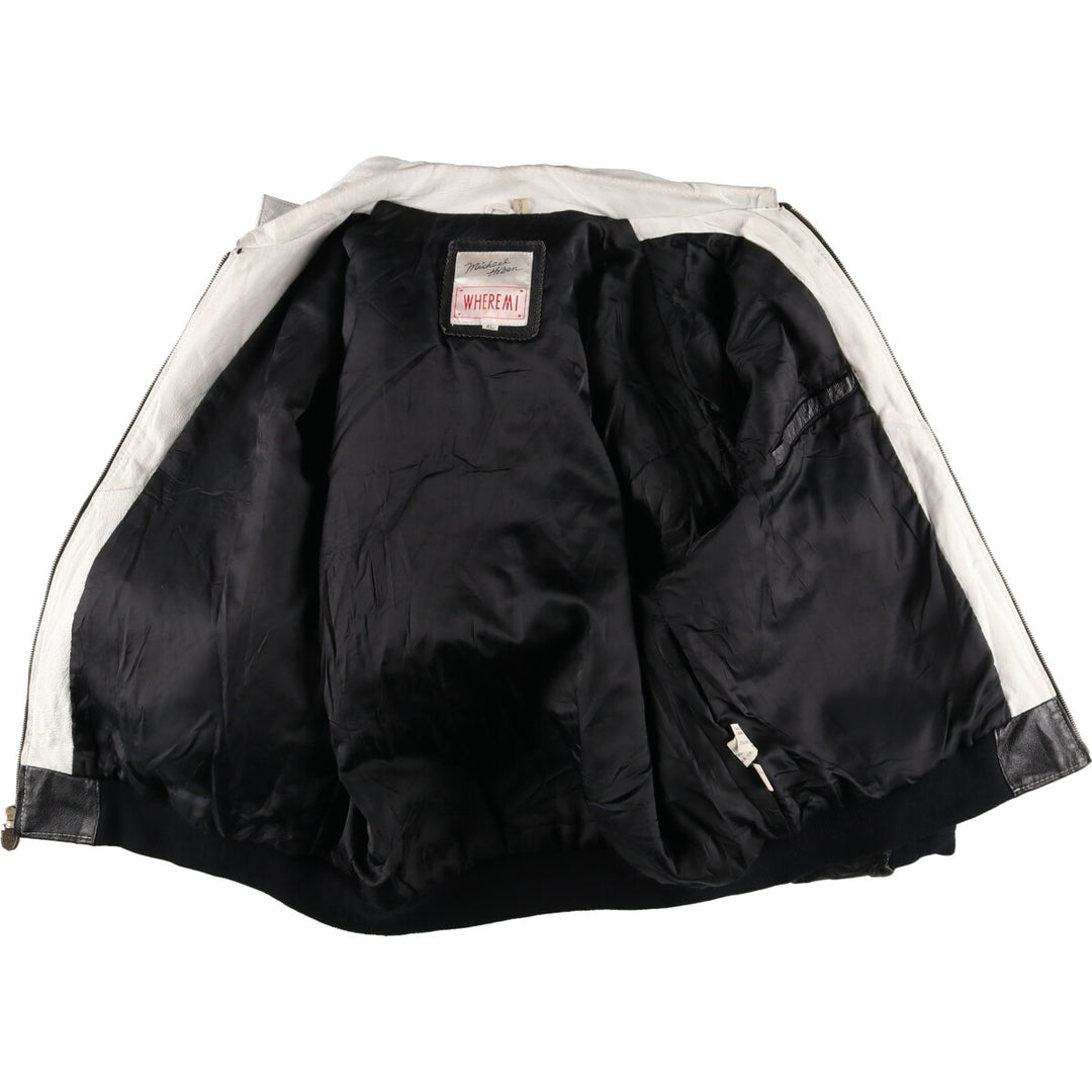 90'S Michael Hoban Stars and Stripes Leather Blouson Type Men's XL Vintage /evb004264