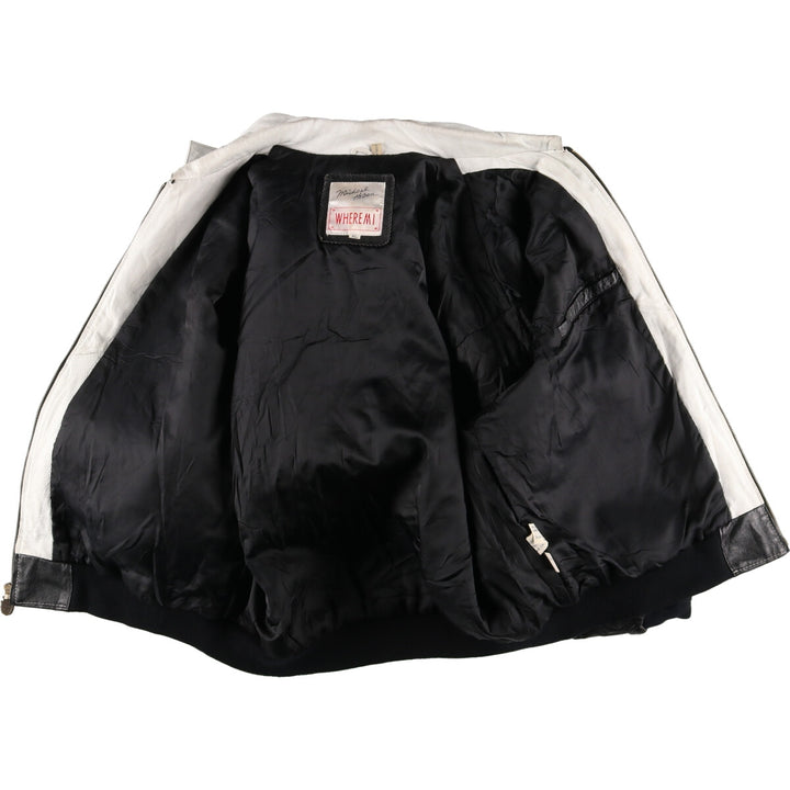 90'S Michael Hoban Stars and Stripes Leather Blouson Type Men's XL Vintage /evb004264