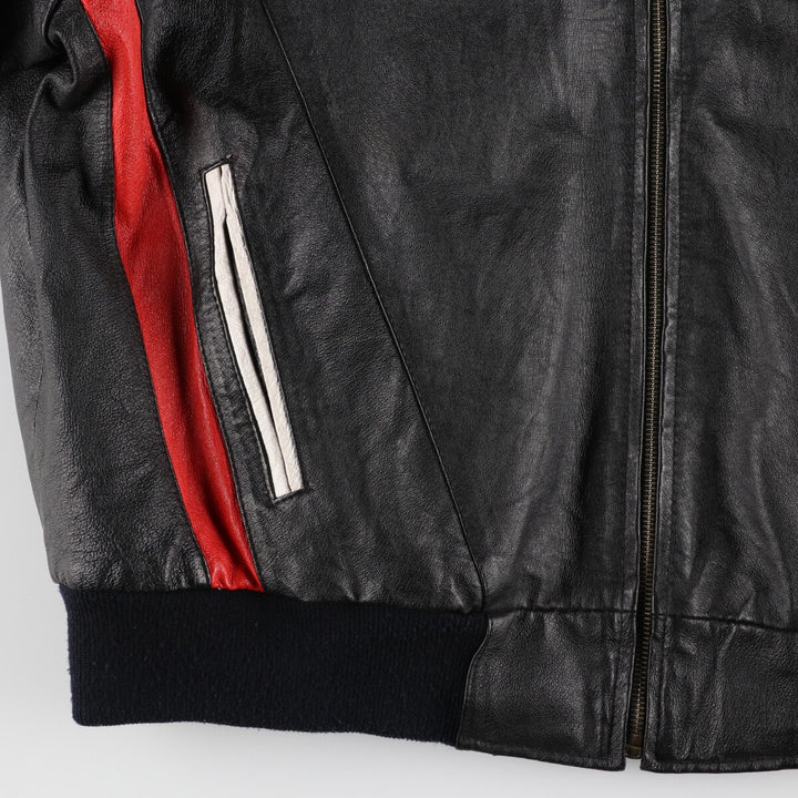 90'S Michael Hoban Stars and Stripes Leather Blouson Type Men's XL Vintage /evb004264