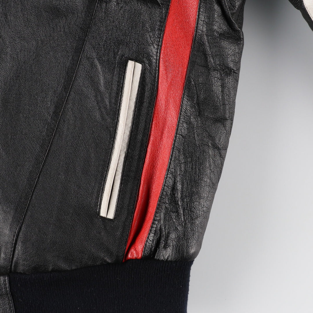 90'S Michael Hoban Stars and Stripes Leather Blouson Type Men's XL Vintage /evb004264