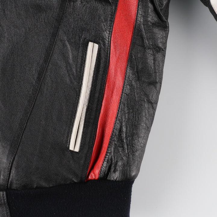 90'S Michael Hoban Stars and Stripes Leather Blouson Type Men's XL Vintage /evb004264