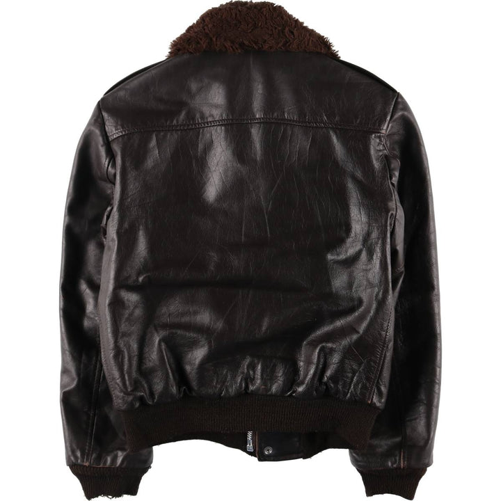 70'S JCPenney G-1 Type Leather Flight Jacket, Men's Medium Size, Vintage unclear black type Vintage Second Hand