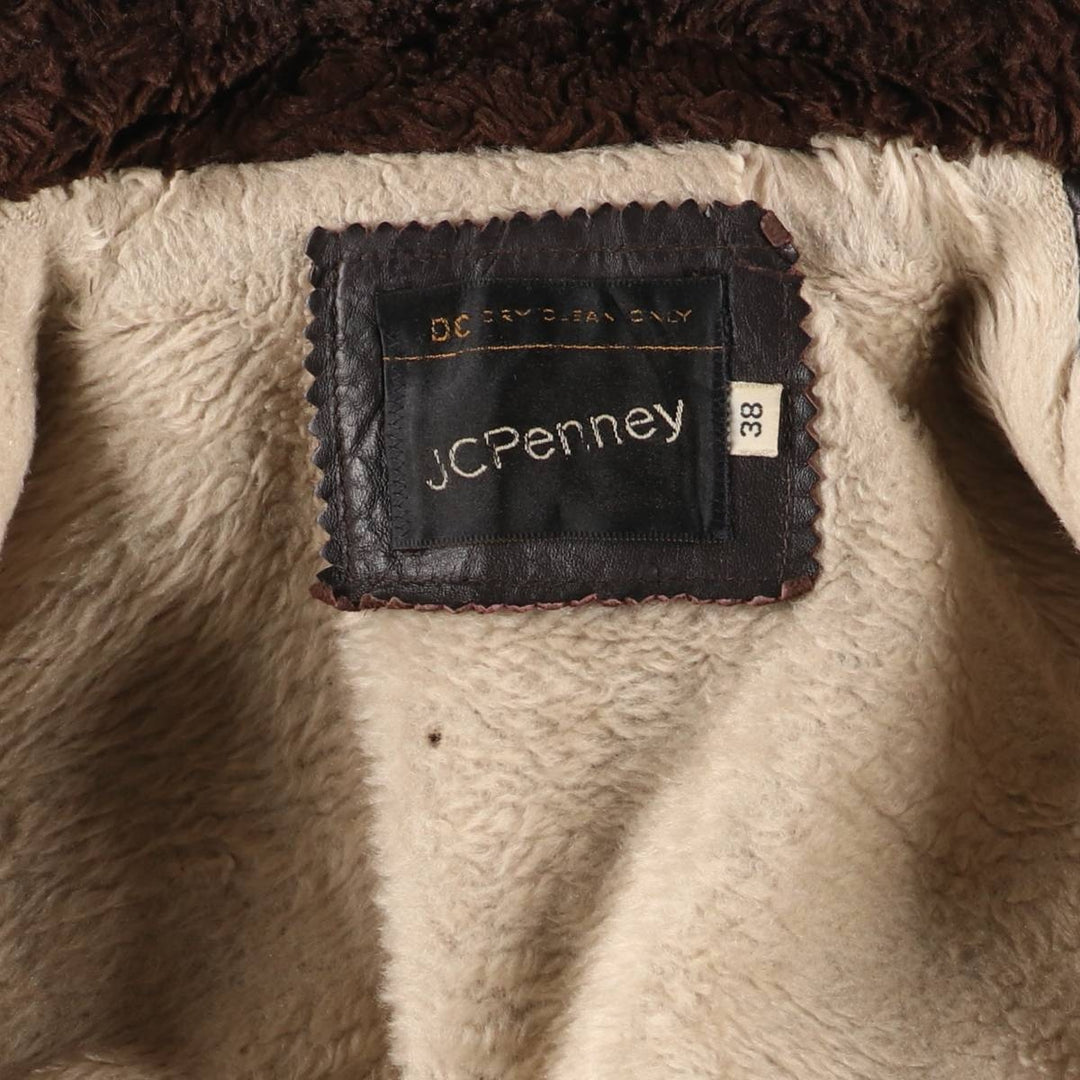 70'S JCPenney G-1 Type Leather Flight Jacket, Men's Medium Size, Vintage unclear black type Vintage Second Hand