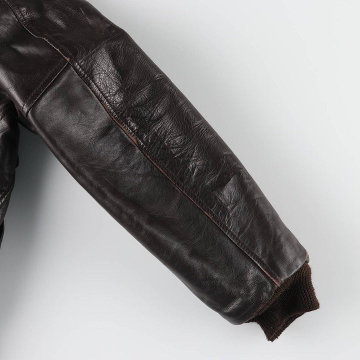 70'S JCPenney G-1 Type Leather Flight Jacket, Men's Medium Size, Vintage unclear black type Vintage Second Hand