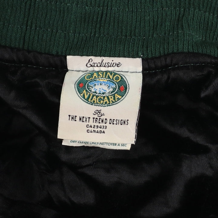 ~90'S CASINO NIAGARA Sleeve Leather Wool Stadium Jacket Award Jacket Varsity Jacket Men's XXL Vintage /evb004300