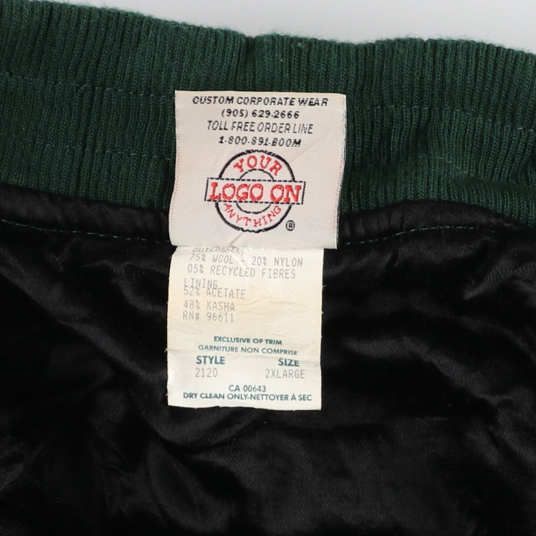 ~90'S CASINO NIAGARA Sleeve Leather Wool Stadium Jacket Award Jacket Varsity Jacket Men's XXL Vintage /evb004300