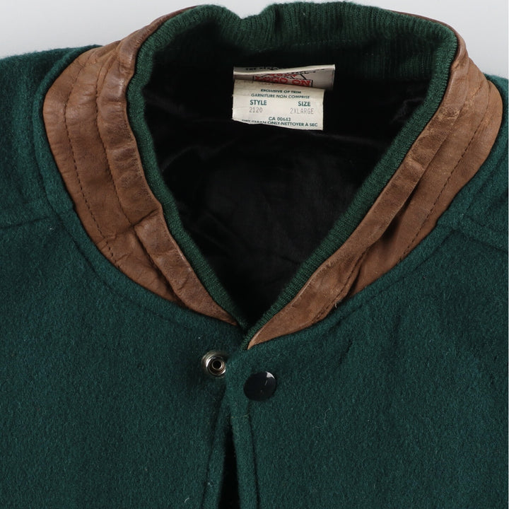 ~90'S CASINO NIAGARA Sleeve Leather Wool Stadium Jacket Award Jacket Varsity Jacket Men's XXL Vintage /evb004300