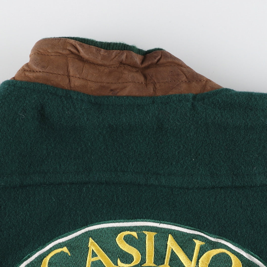 ~90'S CASINO NIAGARA Sleeve Leather Wool Stadium Jacket Award Jacket Varsity Jacket Men's XXL Vintage /evb004300