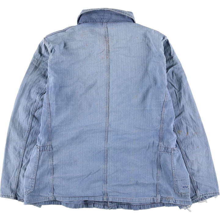 HBT Herringbone Twill Euro Work Jacket Men's L Vintage /evb004359