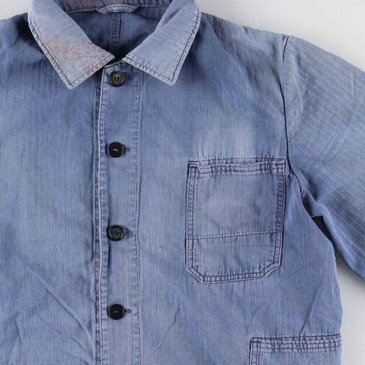 HBT Herringbone Twill Euro Work Jacket Men's L Vintage /evb004359