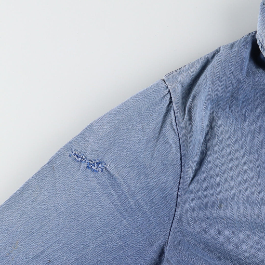 HBT Herringbone Twill Euro Work Jacket Men's L Vintage /evb004359