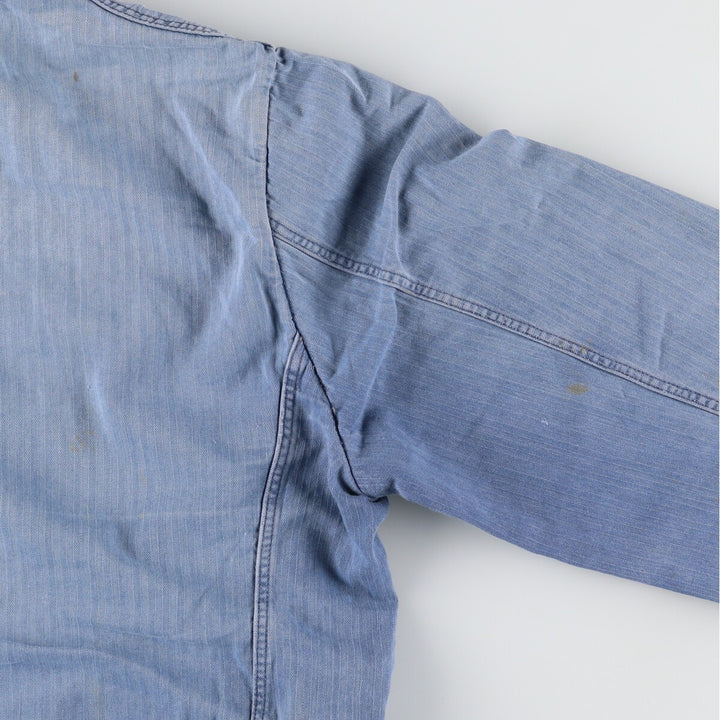 HBT Herringbone Twill Euro Work Jacket Men's L Vintage /evb004359