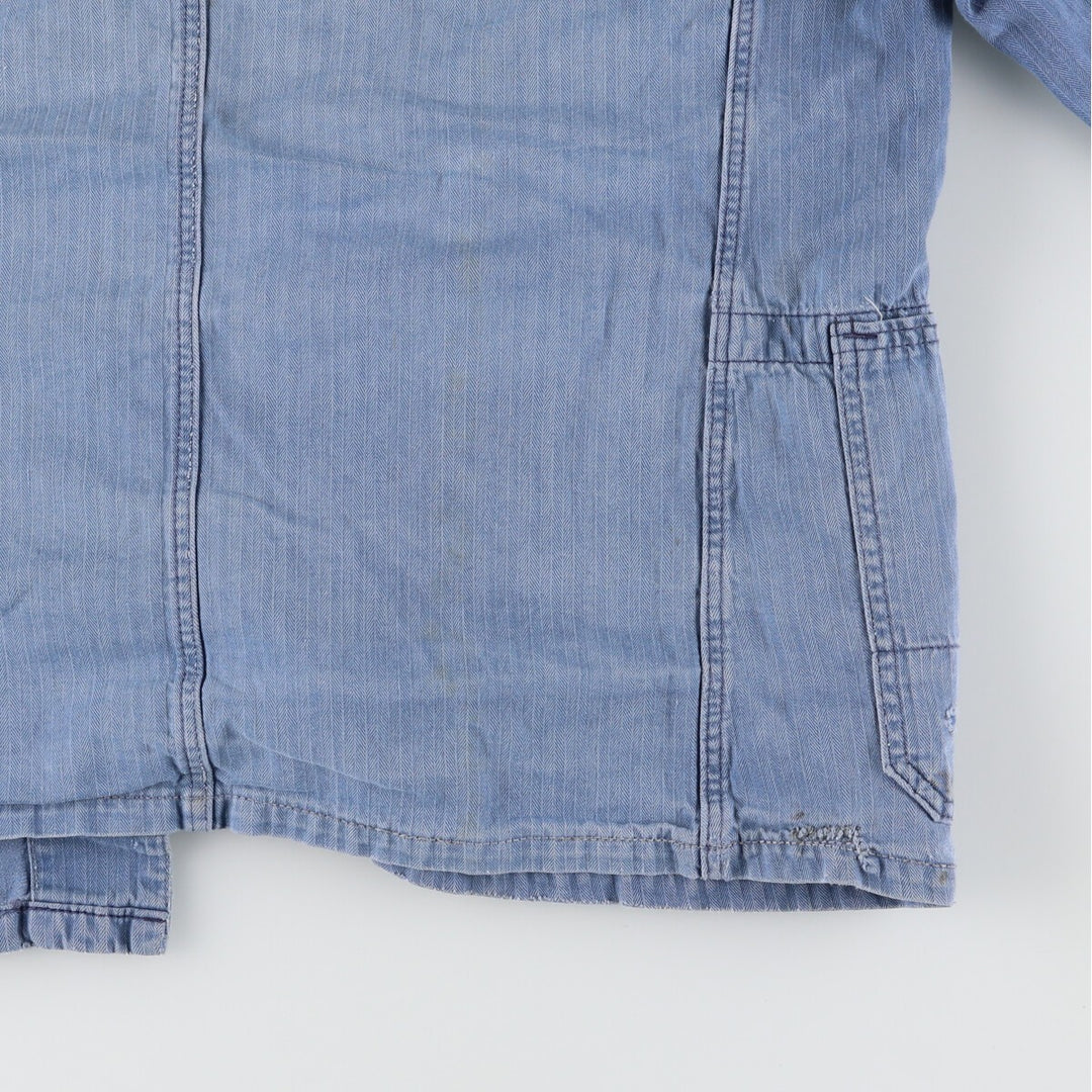 HBT Herringbone Twill Euro Work Jacket Men's L Vintage /evb004359