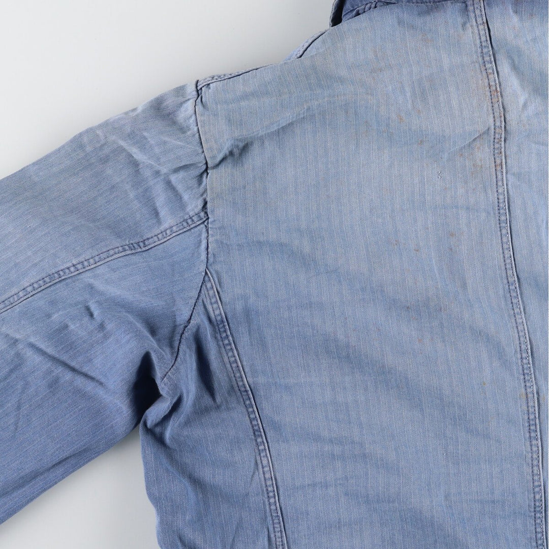 HBT Herringbone Twill Euro Work Jacket Men's L Vintage /evb004359