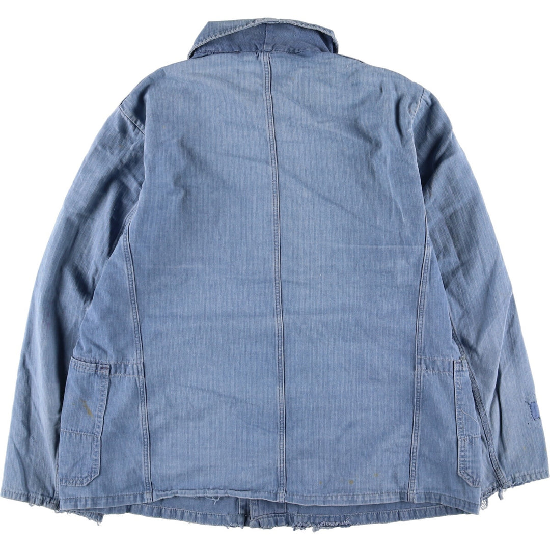 HBT Herringbone Twill Euro Work Jacket Men's L Vintage /evb004369
