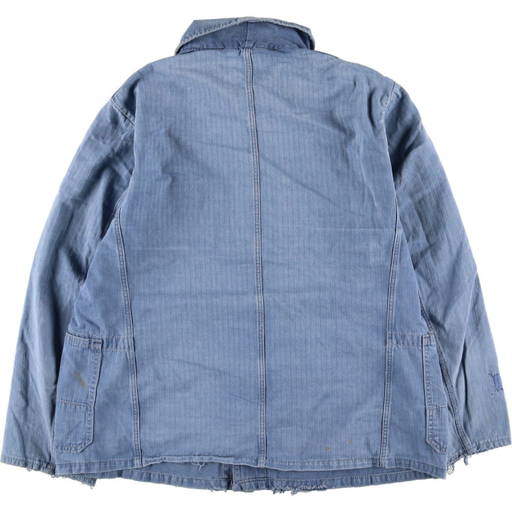 HBT Herringbone Twill Euro Work Jacket Men's L Vintage /evb004369