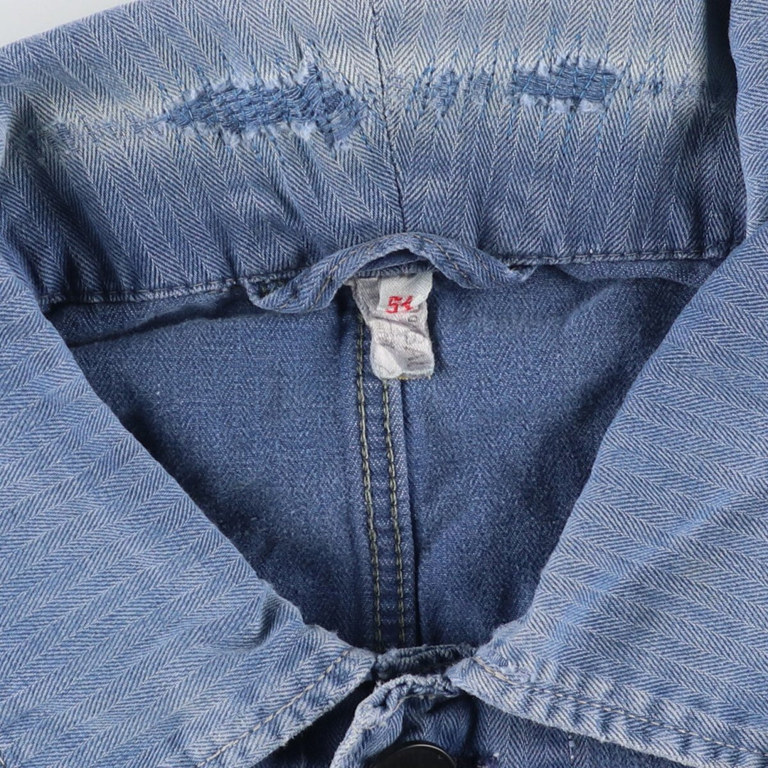 HBT Herringbone Twill Euro Work Jacket Men's L Vintage /evb004369