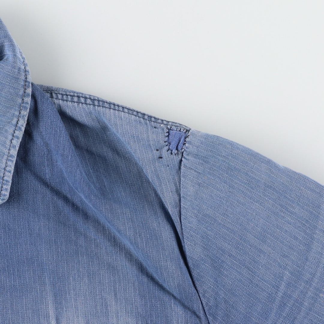 HBT Herringbone Twill Euro Work Jacket Men's L Vintage /evb004369