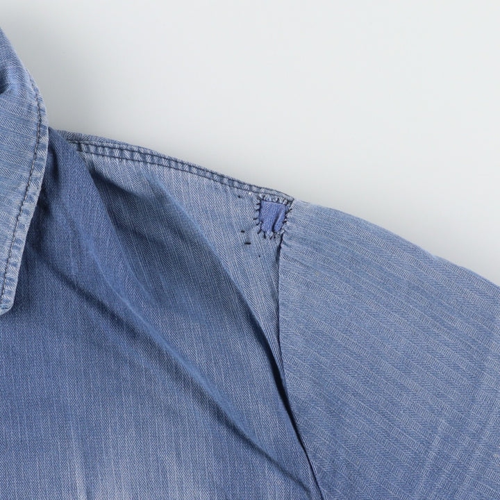 HBT Herringbone Twill Euro Work Jacket Men's L Vintage /evb004369