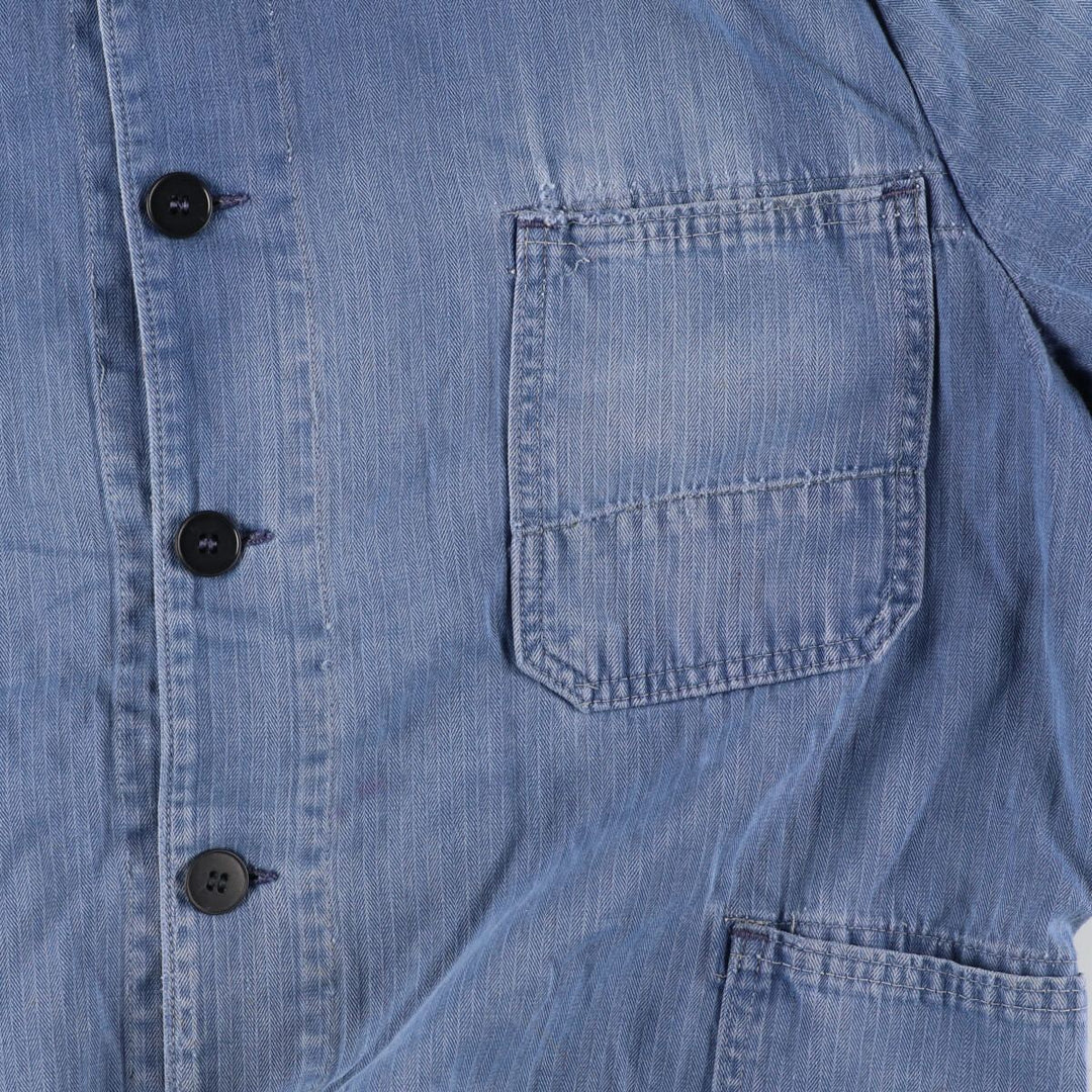 HBT Herringbone Twill Euro Work Jacket Men's L Vintage /evb004369