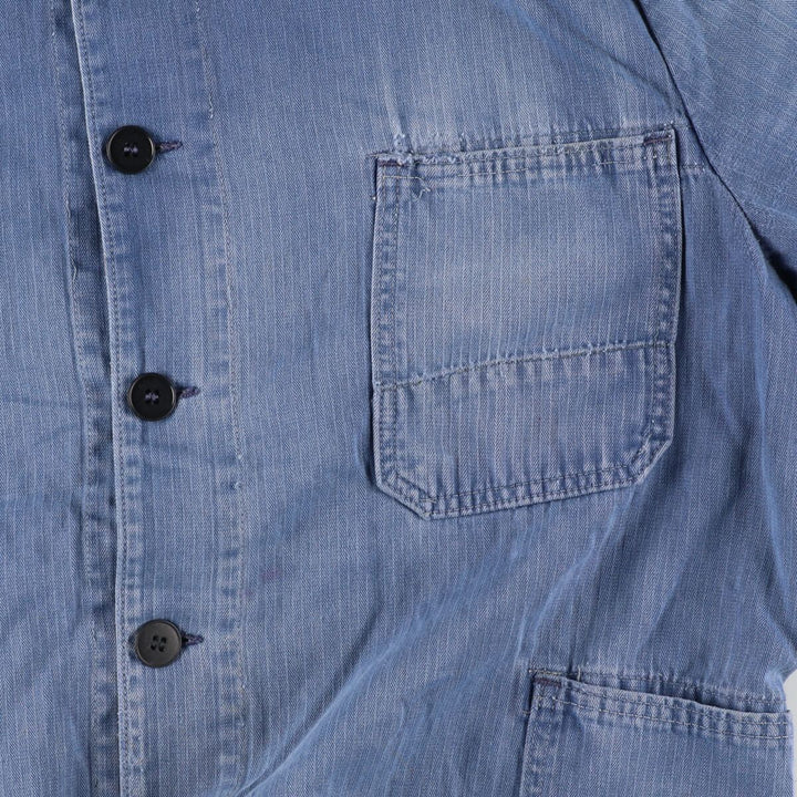 HBT Herringbone Twill Euro Work Jacket Men's L Vintage /evb004369