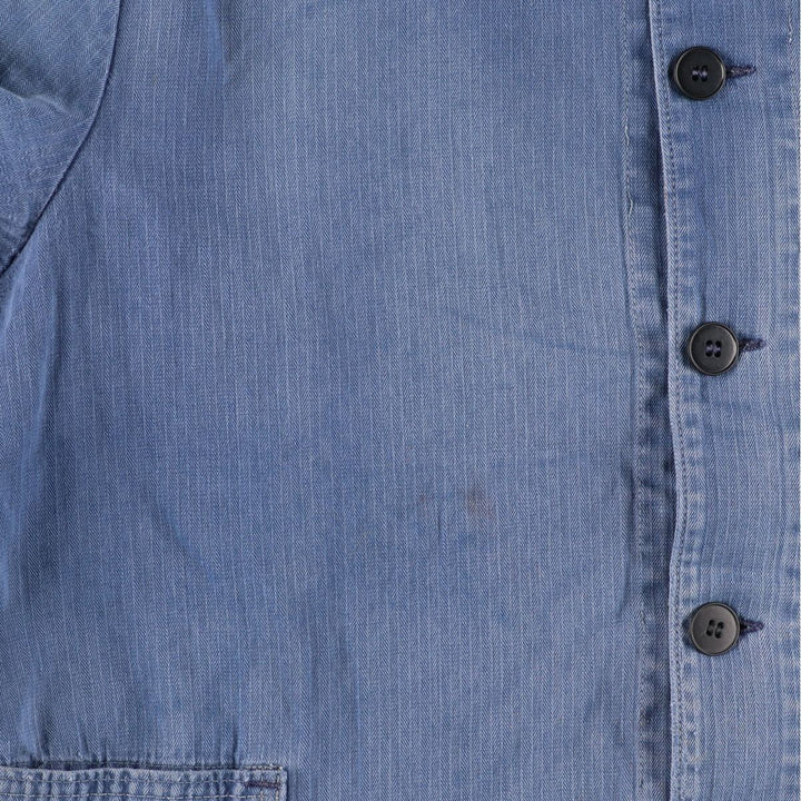 HBT Herringbone Twill Euro Work Jacket Men's L Vintage /evb004369