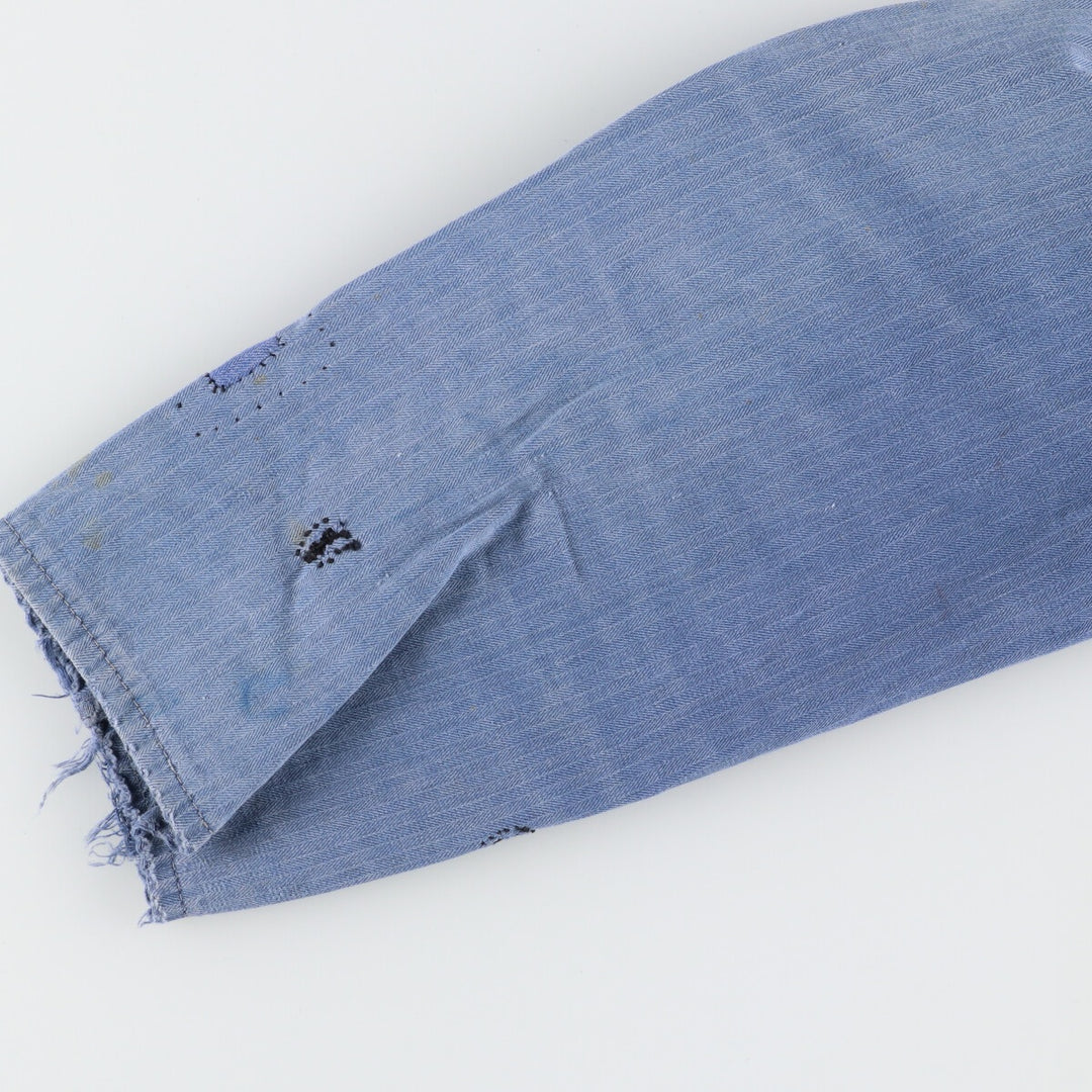 HBT Herringbone Twill Euro Work Jacket Men's L Vintage /evb004369