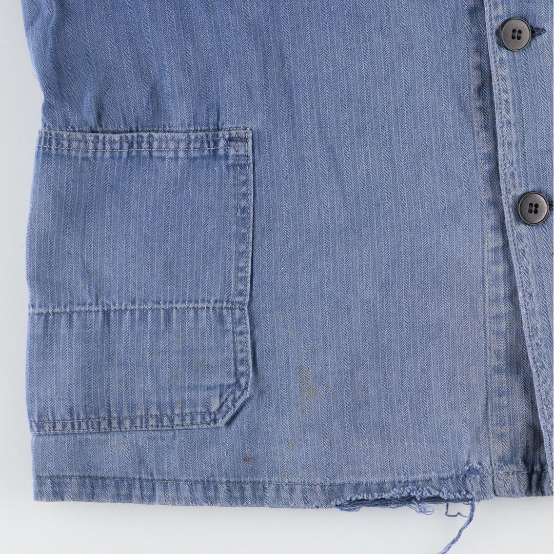 HBT Herringbone Twill Euro Work Jacket Men's L Vintage /evb004369