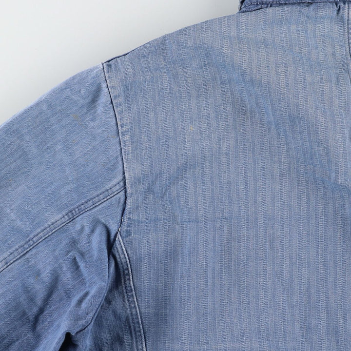 HBT Herringbone Twill Euro Work Jacket Men's L Vintage /evb004369