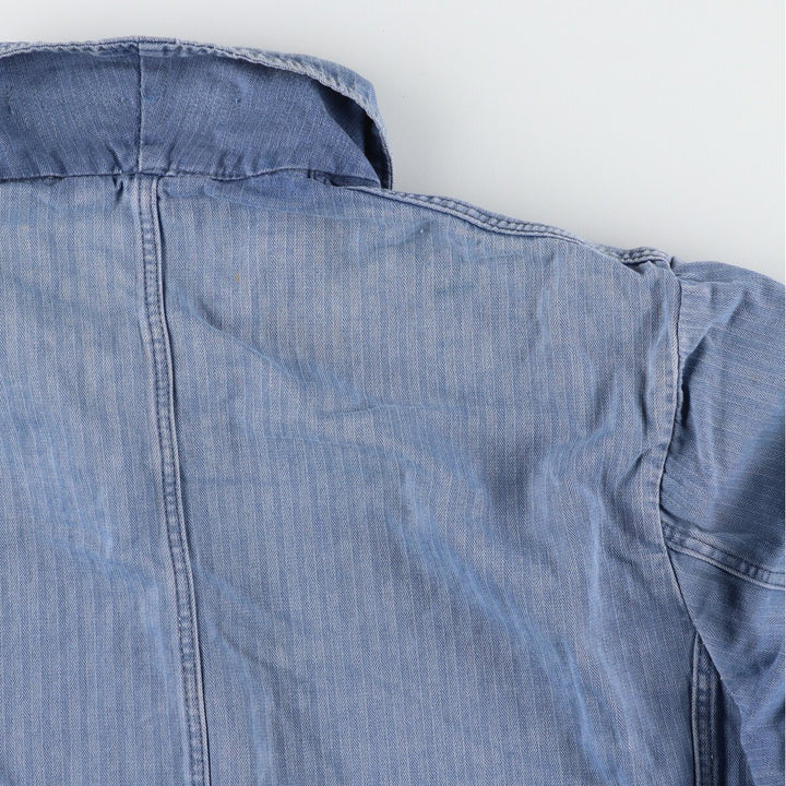 HBT Herringbone Twill Euro Work Jacket Men's L Vintage /evb004369