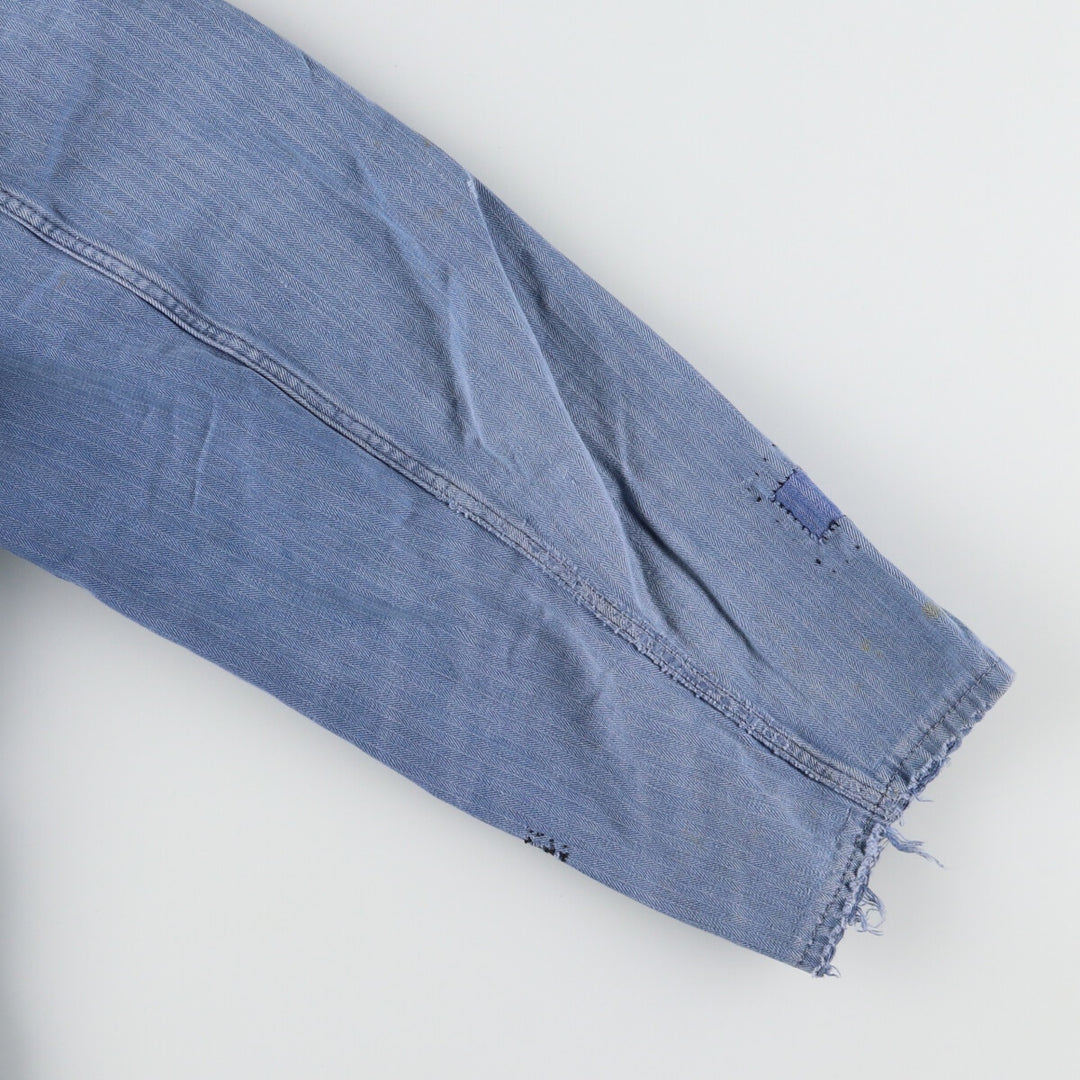 HBT Herringbone Twill Euro Work Jacket Men's L Vintage /evb004369