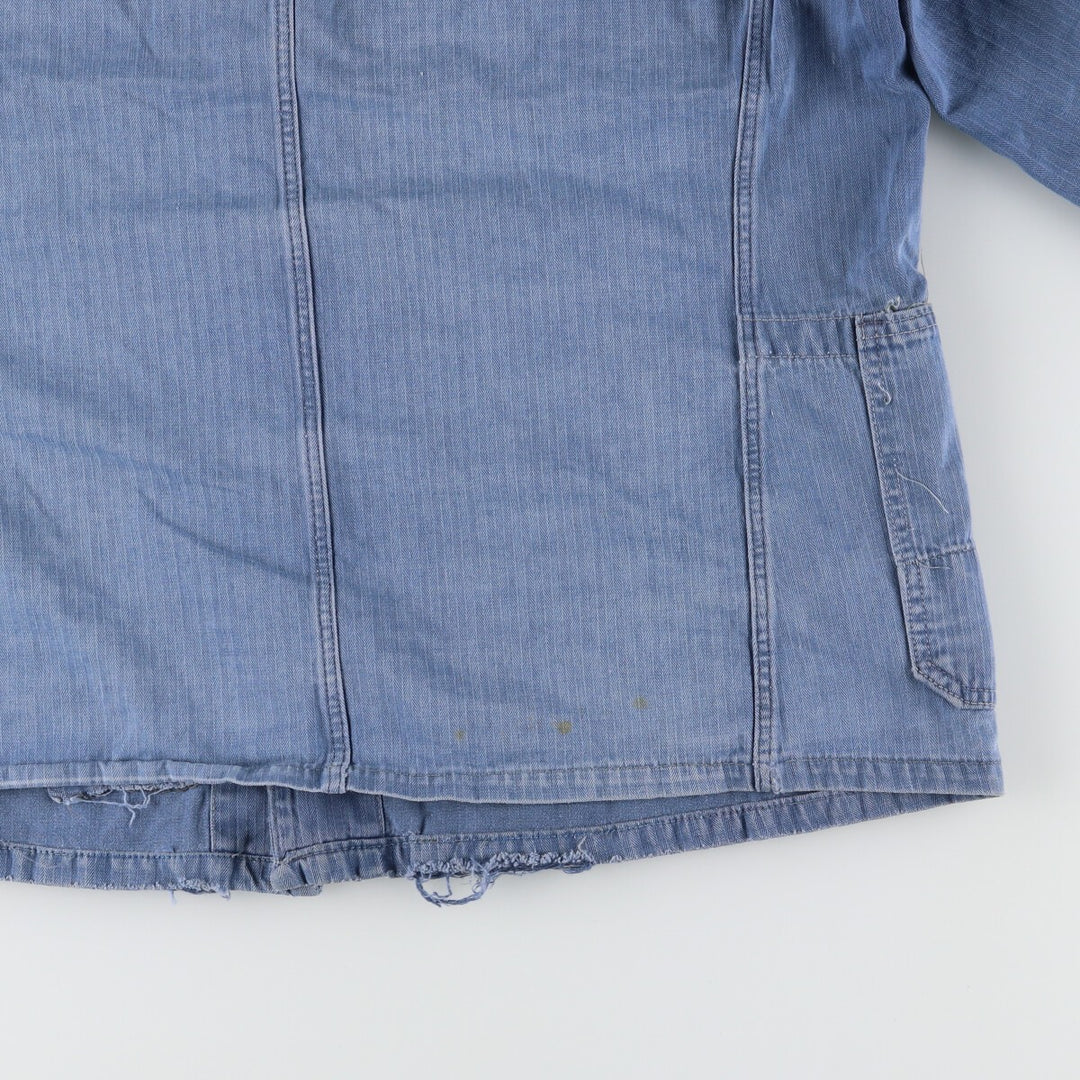 HBT Herringbone Twill Euro Work Jacket Men's L Vintage /evb004369