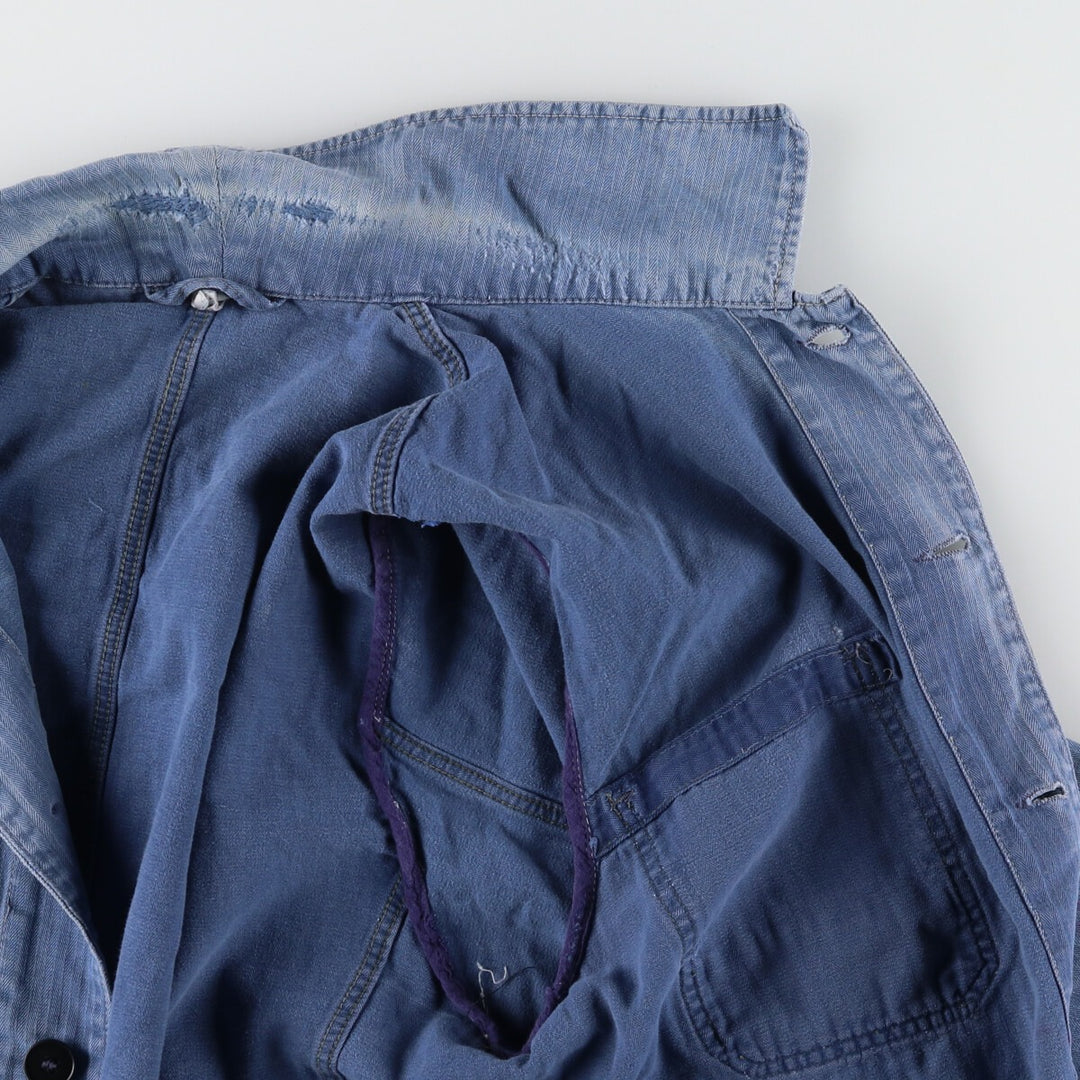 HBT Herringbone Twill Euro Work Jacket Men's L Vintage /evb004369