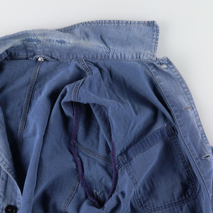 HBT Herringbone Twill Euro Work Jacket Men's L Vintage /evb004369