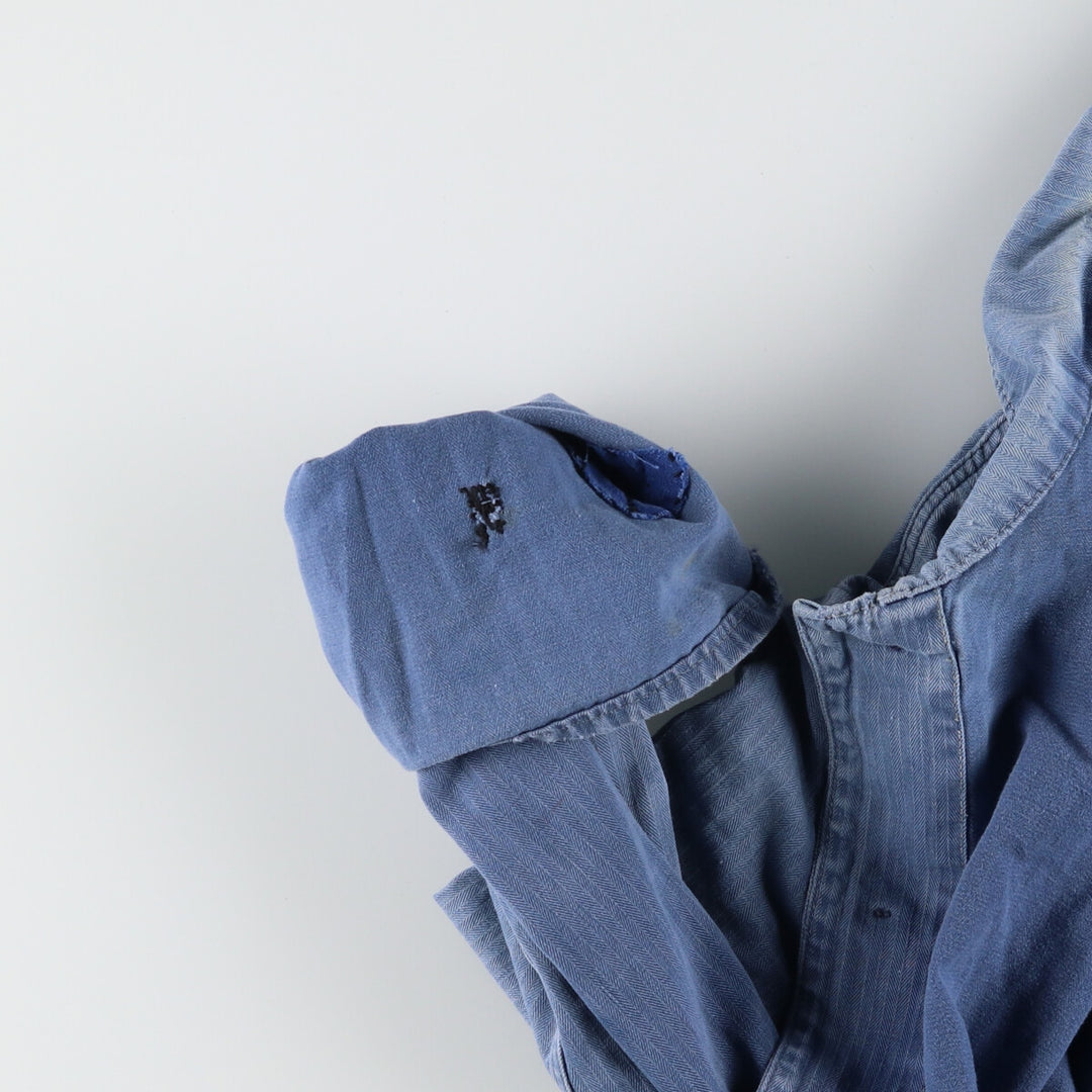 HBT Herringbone Twill Euro Work Jacket Men's L Vintage /evb004369