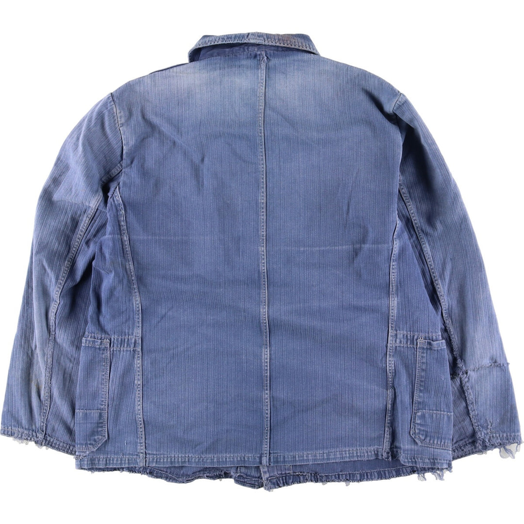 HBT Herringbone Twill Euro Work Jacket Men's L Vintage /evb004370