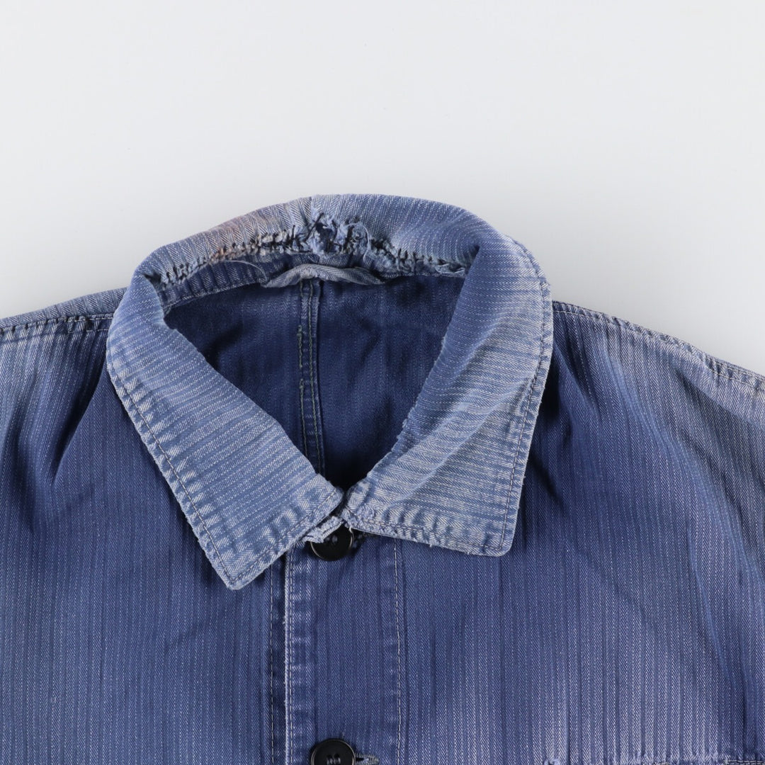 HBT Herringbone Twill Euro Work Jacket Men's L Vintage /evb004370