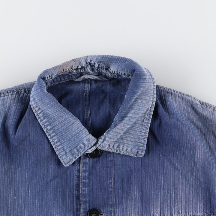 HBT Herringbone Twill Euro Work Jacket Men's L Vintage /evb004370