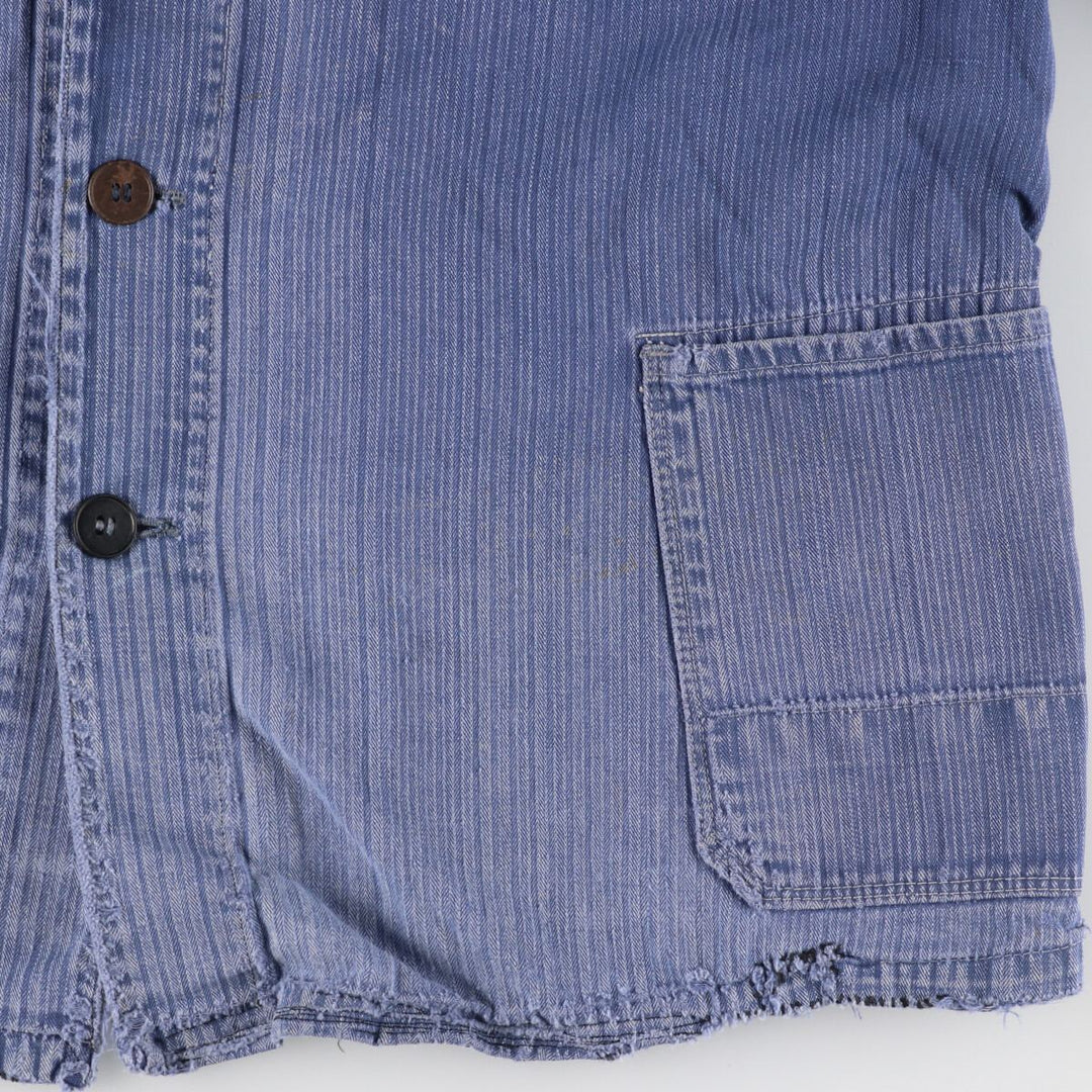 HBT Herringbone Twill Euro Work Jacket Men's L Vintage /evb004370