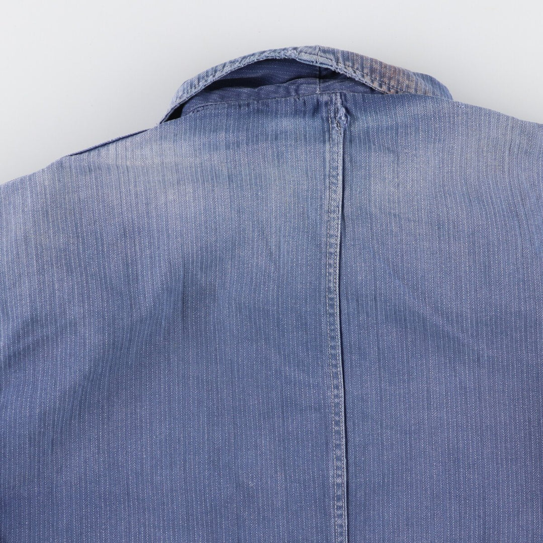 HBT Herringbone Twill Euro Work Jacket Men's L Vintage /evb004370