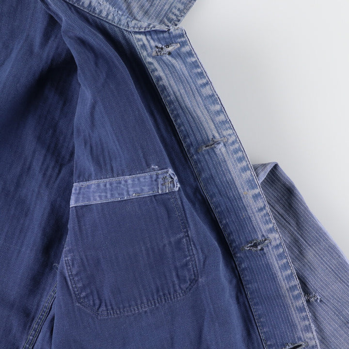 HBT Herringbone Twill Euro Work Jacket Men's L Vintage /evb004370