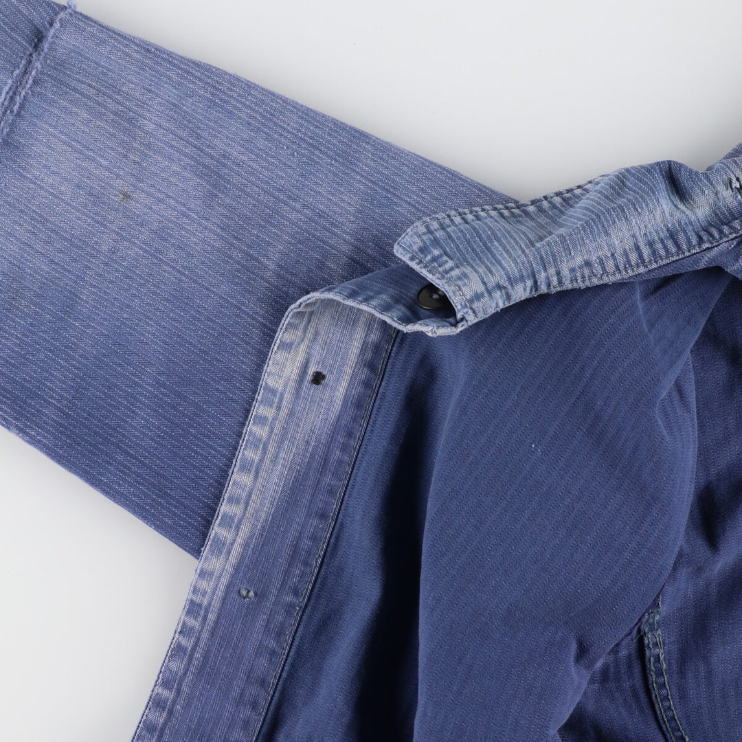 HBT Herringbone Twill Euro Work Jacket Men's L Vintage /evb004370