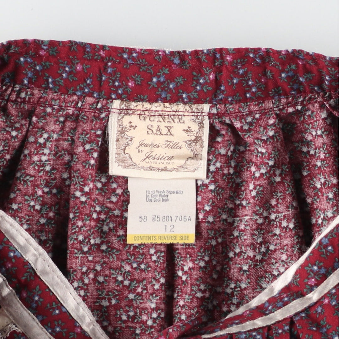 70'S GUNNE SAX Jessica floral print open front cotton half length flared skirt made in USA women's S vintage /evb004447