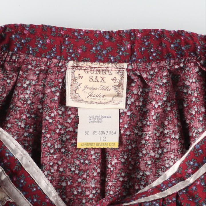 70'S GUNNE SAX Jessica floral print open front cotton half length flared skirt made in USA women's S vintage /evb004447