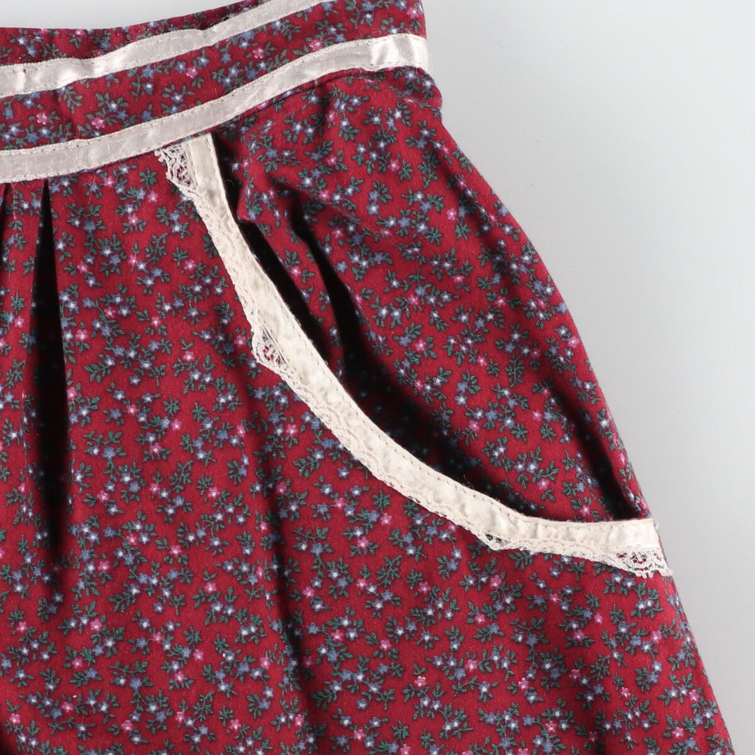 70'S GUNNE SAX Jessica floral print open front cotton half length flared skirt made in USA women's S vintage /evb004447