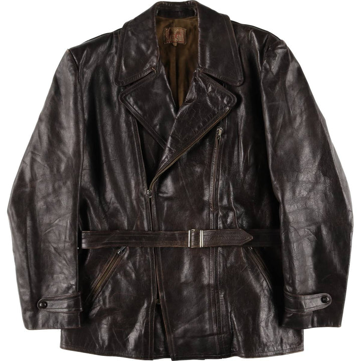 1950s~ HAELSON Euro Motorcycle Jacket, Men's L size, Vintage unclear brown type Vintage Second Hand