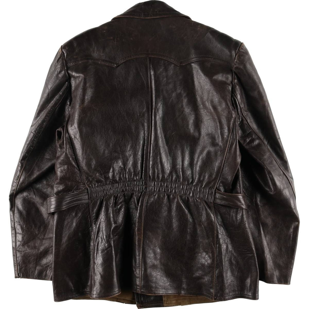 1950s~ HAELSON Euro Motorcycle Jacket, Men's L size, Vintage unclear brown type Vintage Second Hand